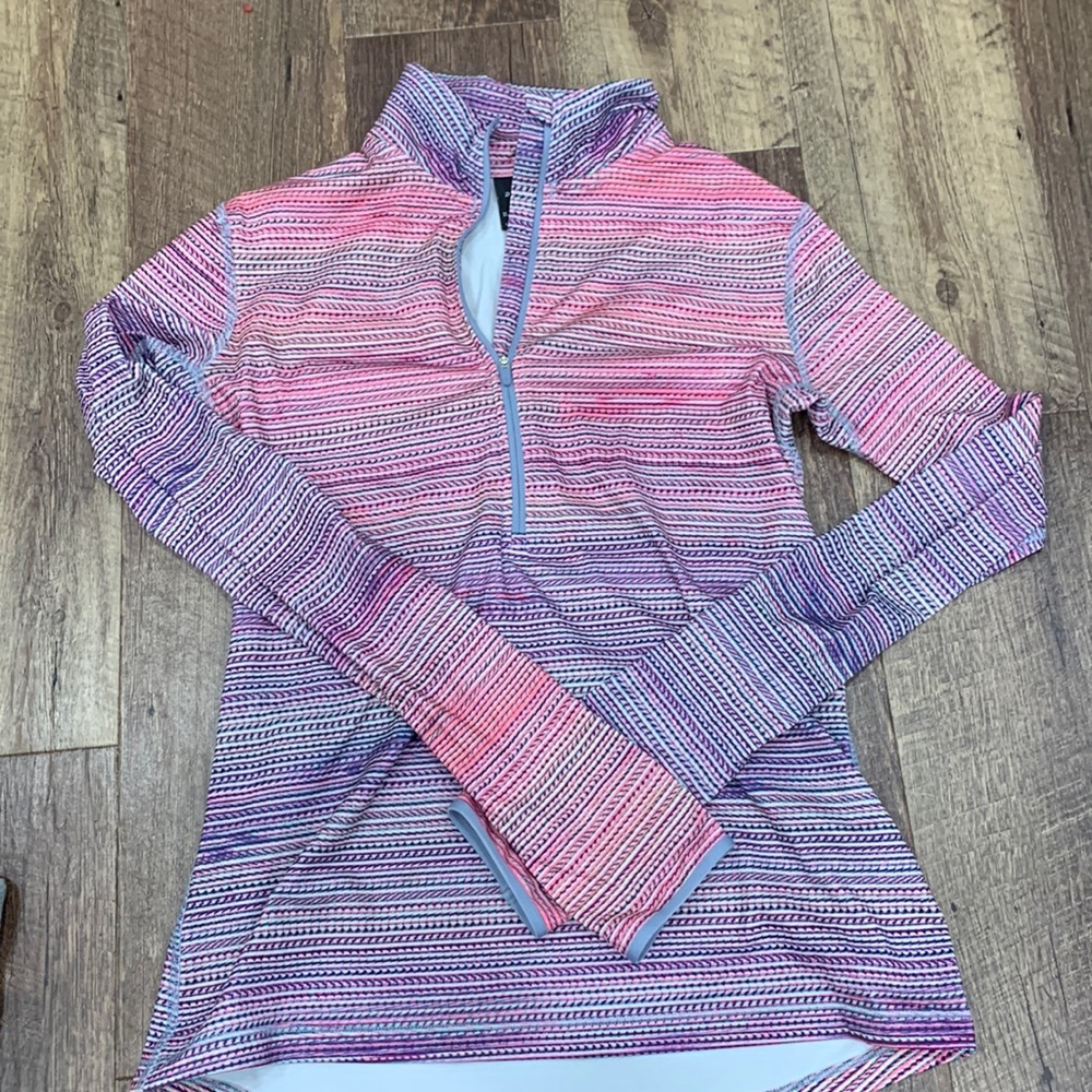 Nike Dri-fit pull over, quarter zip, pink/purple